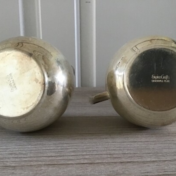 Empire Crafts Silver Sugar and Creamer Set Quadruple Plate Tea Coffee Service - Picture 4 of 4